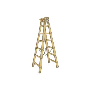 Scala Trevigiana a 9 gradini in legno IPPIS