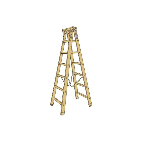Scala Trevigiana a 12 gradini in legno IPPIS
