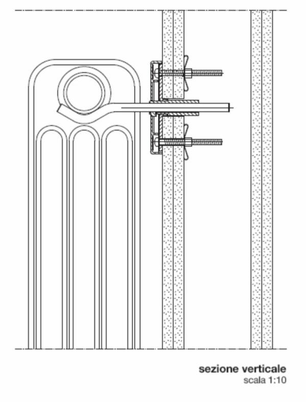 Mensola radiatori tubolari TX regolabile in verticale (2 Pz.)